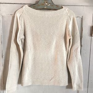 J. Peterman cream cotton sweater